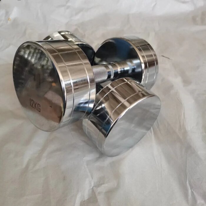 Gym Fitness 15-50KG Gold Steel Chrome Electroplated Dumbbells Sets - Image 3