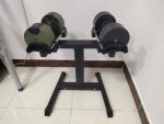 Adjustable Electroplated Dumbbell Set With Rack - Image 4