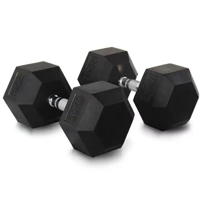 Commercial Gym Equipment Hex Rubber Dumbbell Set - Image 4