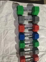 Gym Color Hex Rubber Dumbbell Set - Image 6
