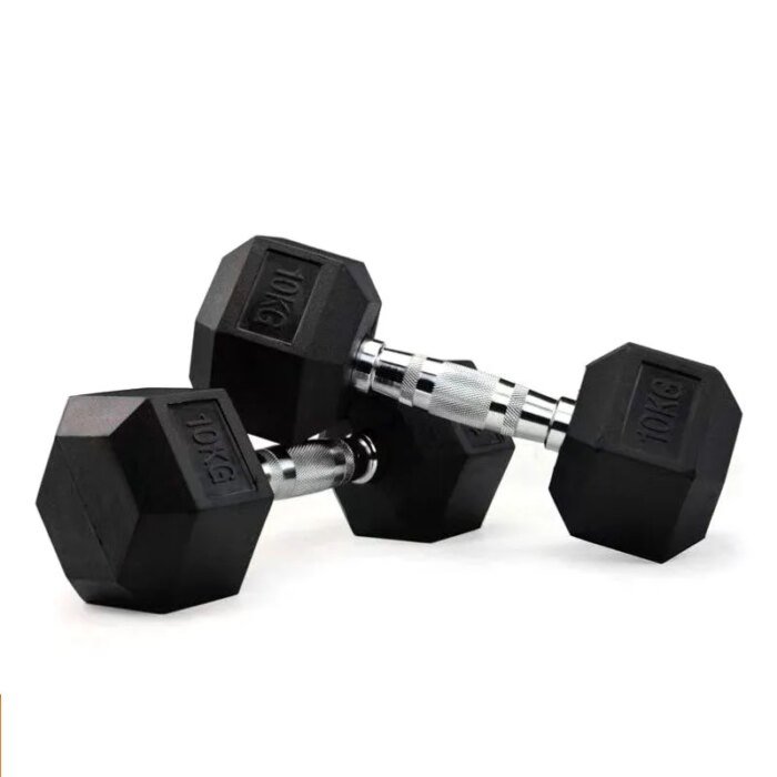 Commercial Gym Equipment Hex Rubber Dumbbell Set - Image 2