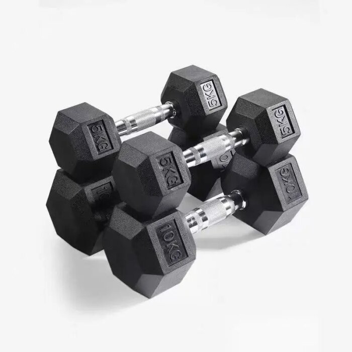 Commercial Gym Equipment Hex Rubber Dumbbell Set - Image 6