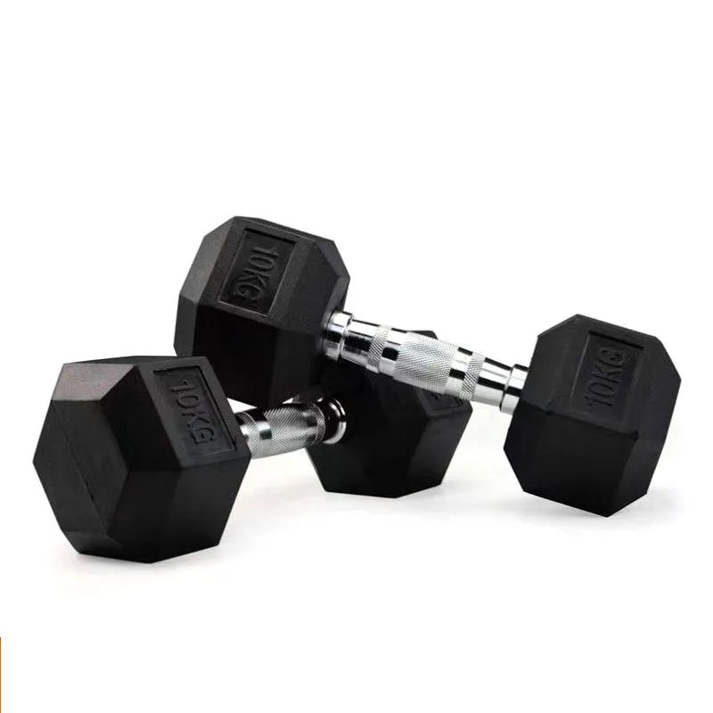 Hex Rubber Dumbbell Weightlifting Gym Equipment Sale