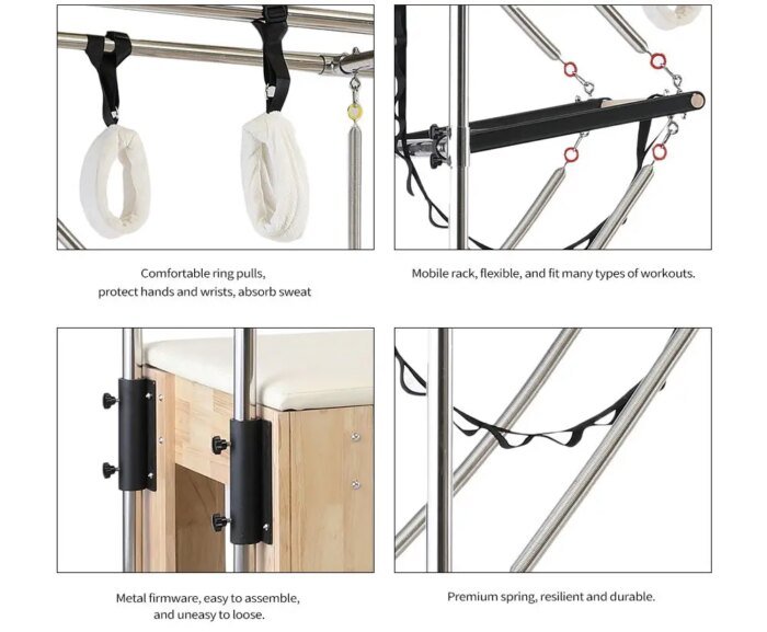 Wooden Multi-Functional Yoga Fitness Reformer Bed - Image 4