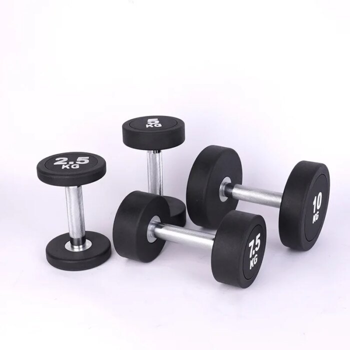 Wholesale Custom Round Rubber Gym Dumbbell Set - Image 5