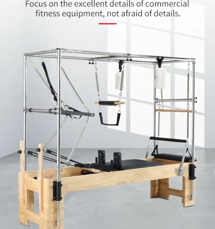 Custom Studio Pilates Reformer Oak Wood Cadillac Bed - Image 6