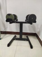Adjustable Electroplated Dumbbell Set With Rack - Image 6
