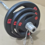 Black Rubber 3-Hole Barbell Weight Plates Fitness - Image 3