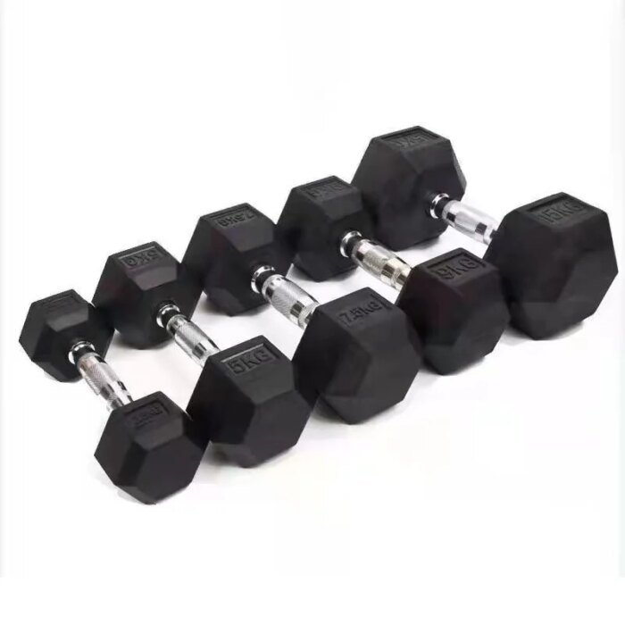 Commercial Gym Equipment Hex Rubber Dumbbell Set - Image 5