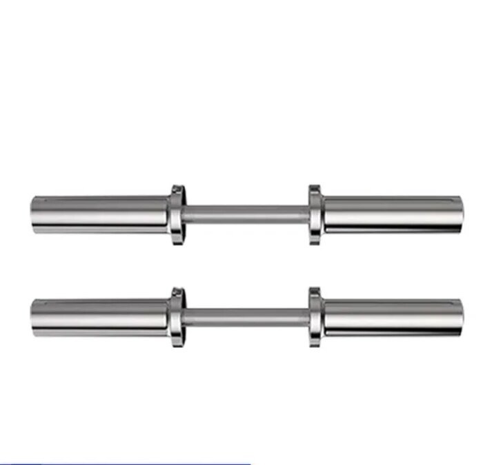 Silver Steel Barbell Bar 220cm Adjustable Dumbbell Bar Home Gym - Image 4