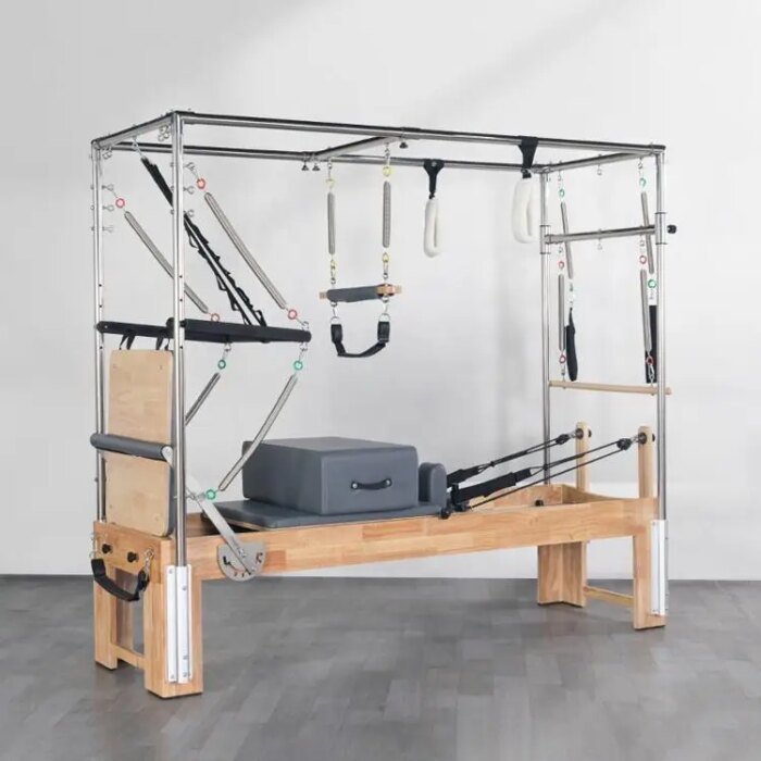 3-in-1 Oak Wood Cadillac Bed Pilates Reformer Equipment - Image 2