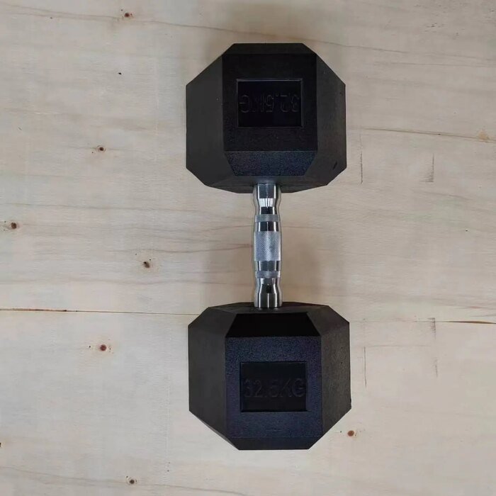 Hex Rubber Dumbbell Weightlifting Gym Equipment Sale - Image 3