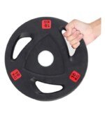 Factory Direct 3 Holes Black Rubber Weight Plates