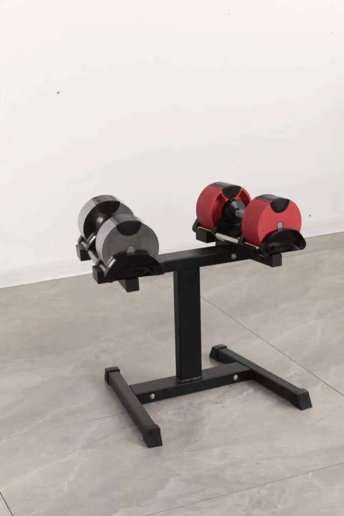Adjustable Electroplated Dumbbell Set With Rack - Image 5