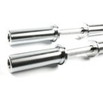 Silver Steel Barbell Bar 220cm Adjustable Dumbbell Bar Home Gym - Image 2