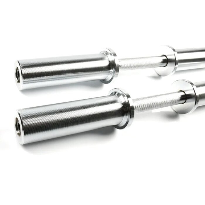 Silver Steel Barbell Bar 220cm Adjustable Dumbbell Bar Home Gym - Image 2