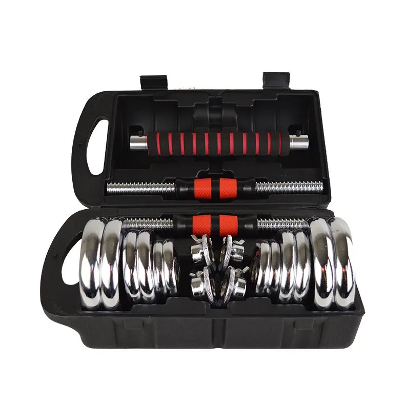 Custom Logo Cast Iron Chrome Dumbbell Set 15-50kg