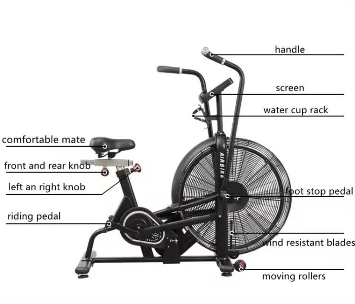 BICKFIT Air Bike High Wind Resistance Adjustable Seat Fitness Center - Image 5