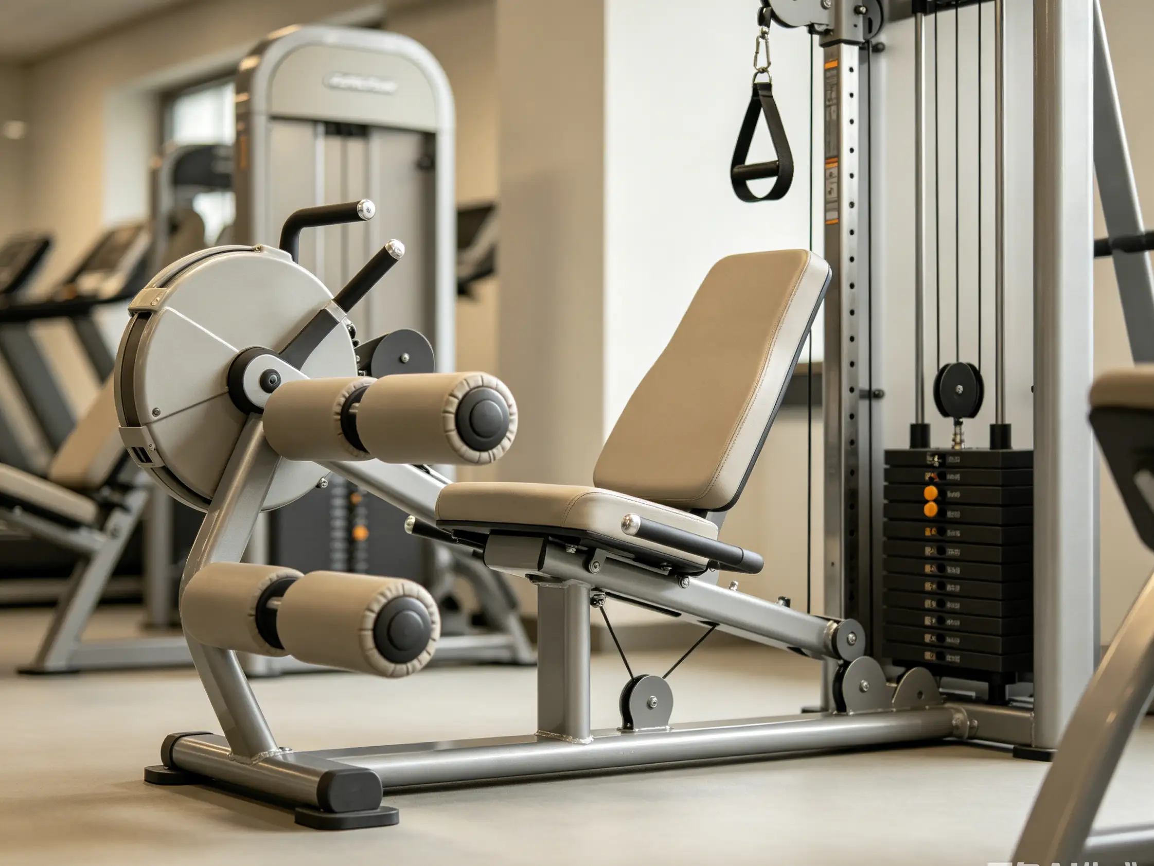 various gym equipment for knee-safe training