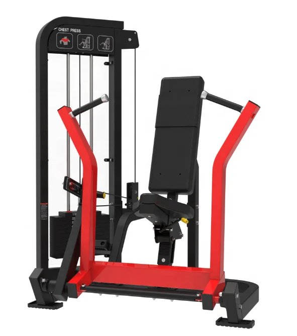 Seated Chest Press Machine with Pin Loaded Weight Stack for Commercial Gyms