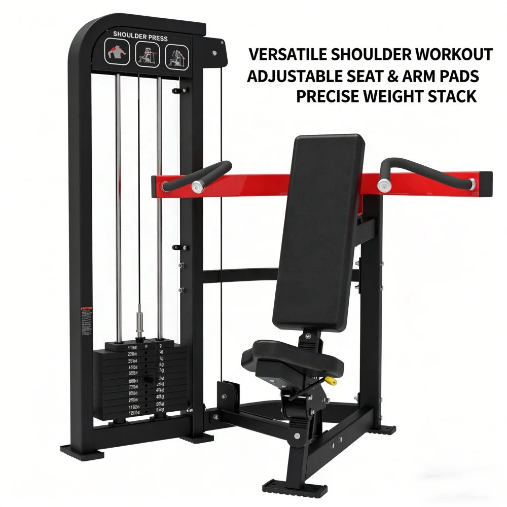 Commercial Pin Loaded Seated Shoulder Press Machine with 11-Gauge Steel Frame for Gyms