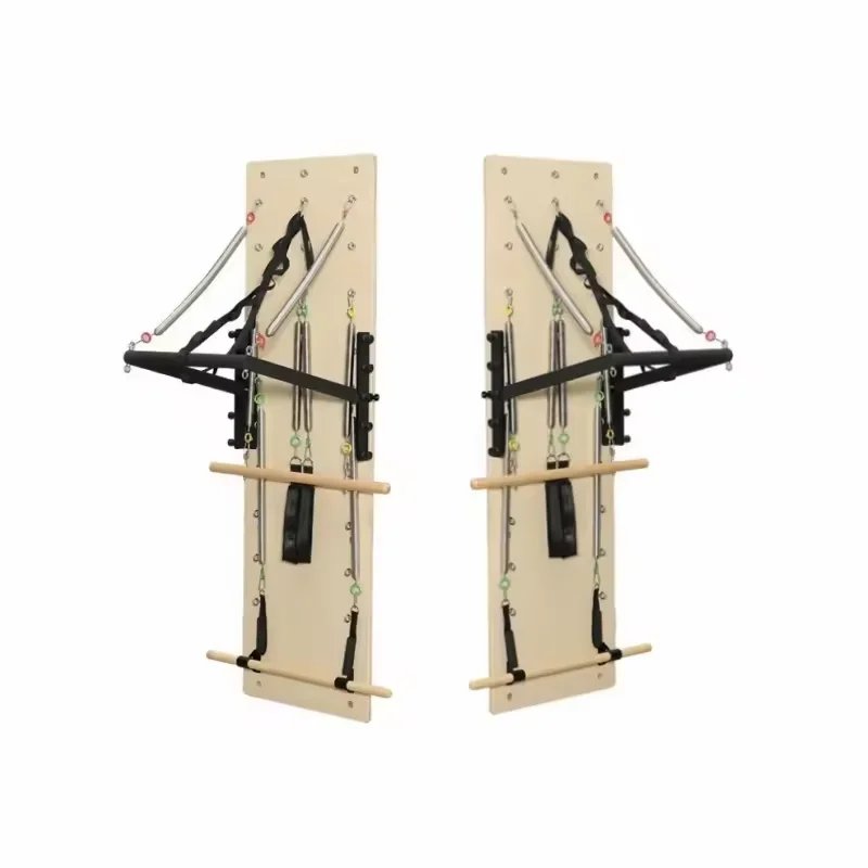 Pilates Wall Mounted Reformer Springboard - Space-Saving Oak Wood for Studio & Home Workouts