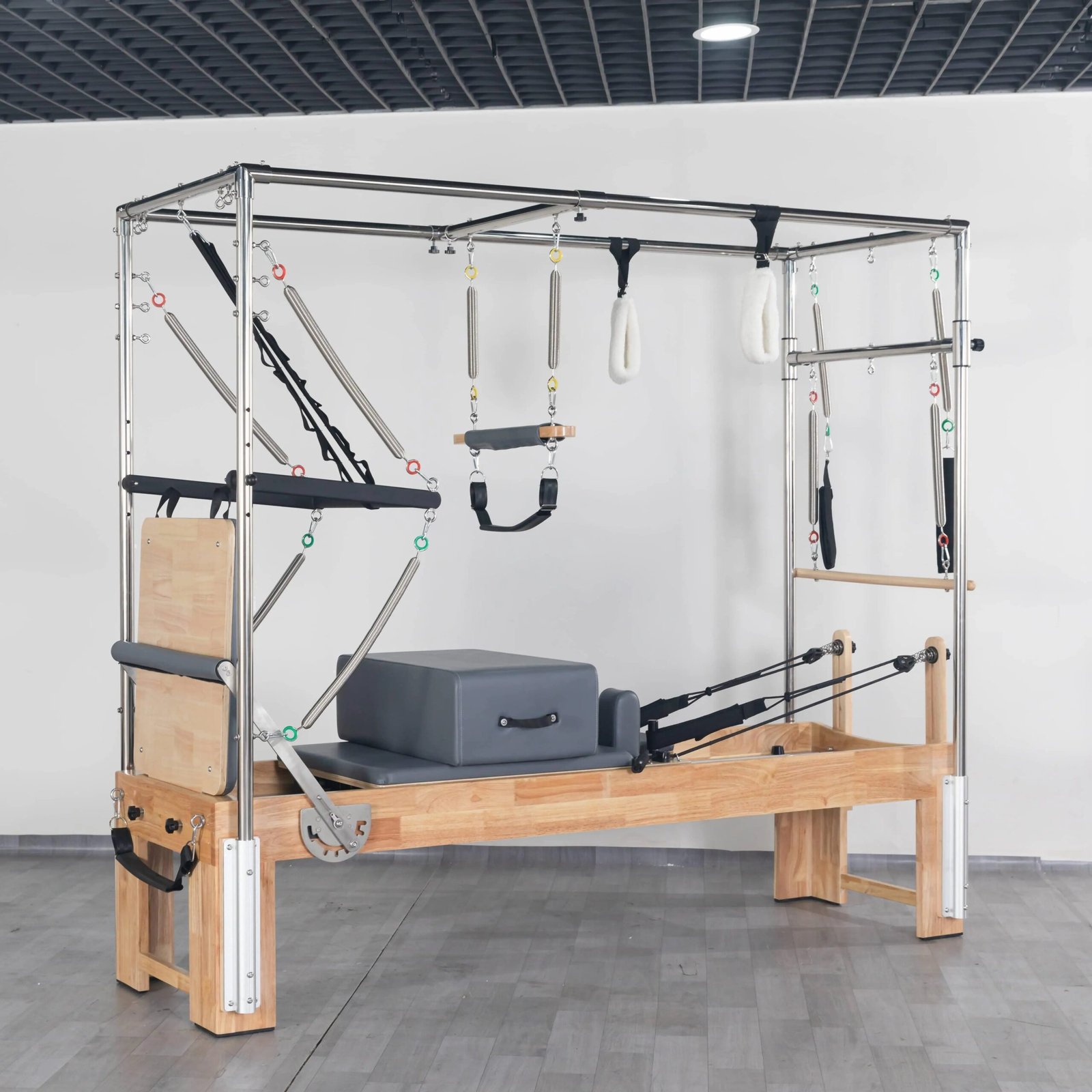 3-in-1 Oak Cadillac Bed with Silent Pulley System for Gym Functional Training
