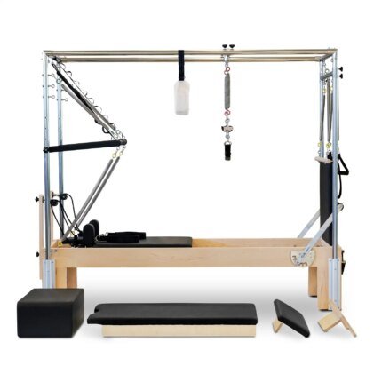 Studio Maple Wood 3-in-1 Pilates Reformer with 6 Commercial Springs for Core Training