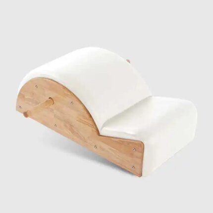 Pilates Spine Corrector Oak Wood with Microfiber Leather for Home Gym Spinal Health
