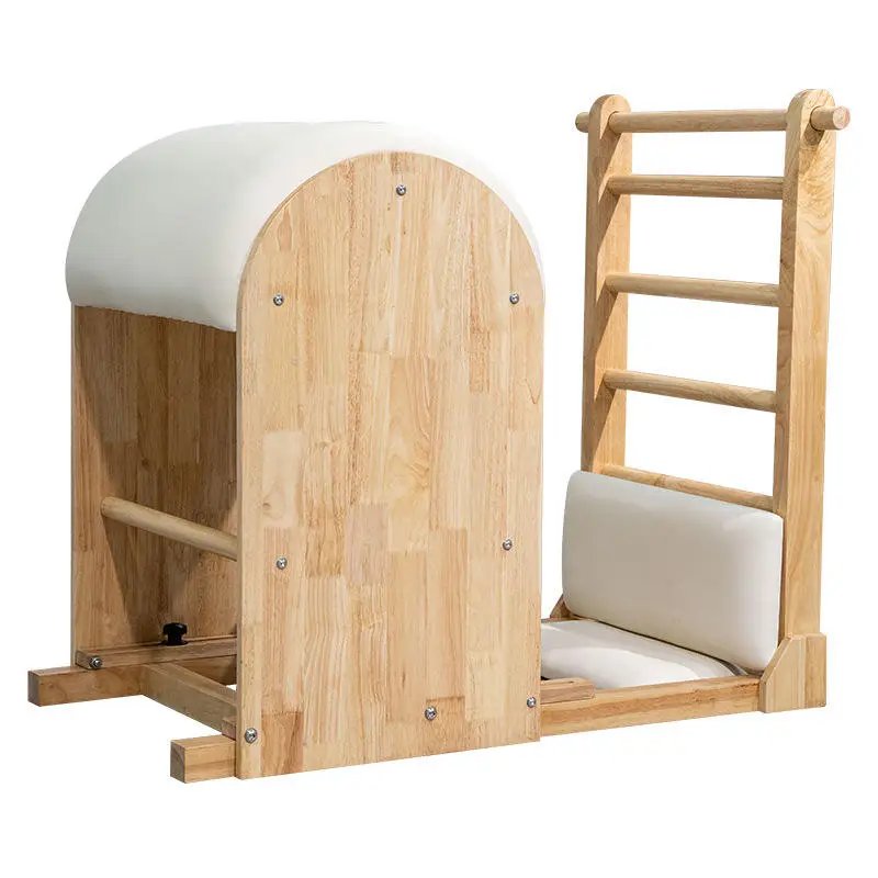 Pilates Ladder Barrel Natural Oak Wood for Home Studio with Adjustable Knob System