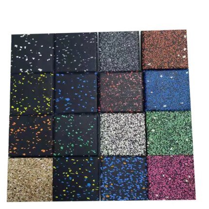 Gym Rubber Flooring Tiles 500x500mm Non-Slip Shock Absorption Mat for Fitness Centers