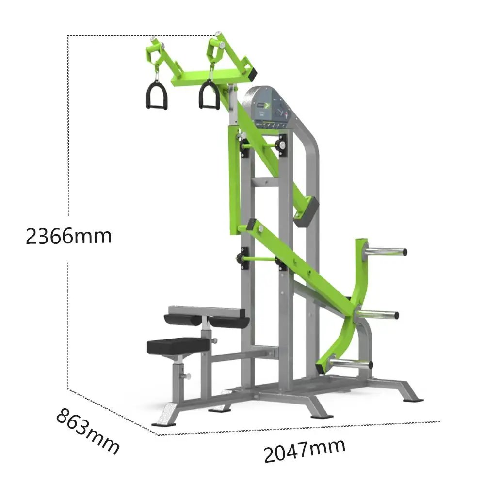 Plate Loaded Seated Lat Pulldown Machine for Chest & Back Muscle Training in Commercial Gyms