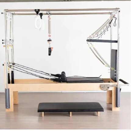 3-in-1 Cadillac Bed Oak Wood Reformer Pilates Equipment for Home Studios and Commercial Gyms with 500KG Rope Pulley Capacity