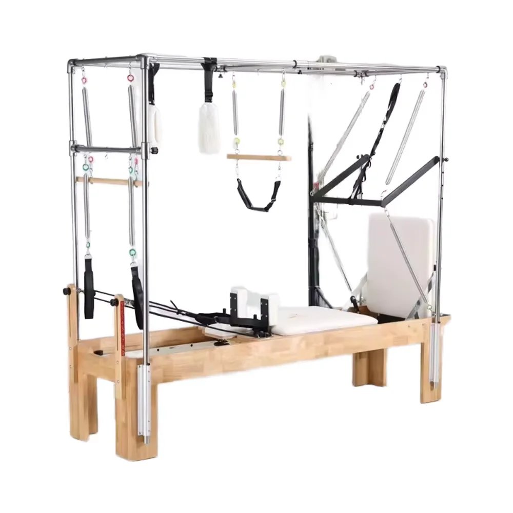 Premium Oak Wood Pilates Reformer for Home & Studio - 3-in-1 Core Training Equipment - Image 2