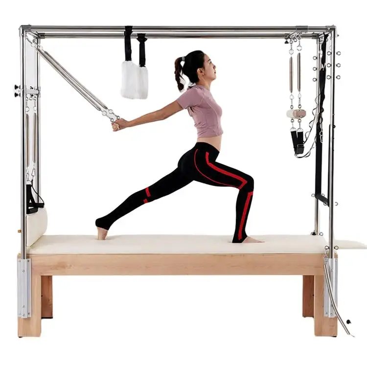 Maple Wood Pilates Reformer Cadillac with Full Trapeze for Studio and Home Use