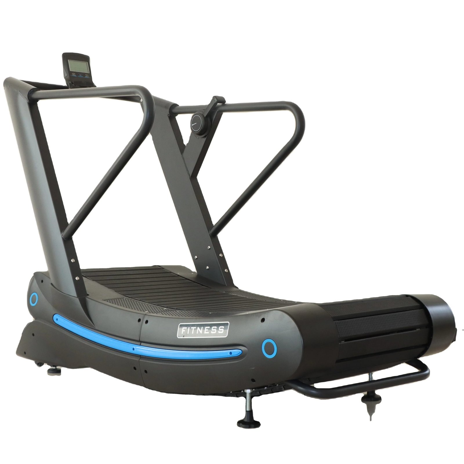 Unpowered Manual Treadmill with LCD Monitor Space-Saving Folding Running Machine for Home Cardio Fitness