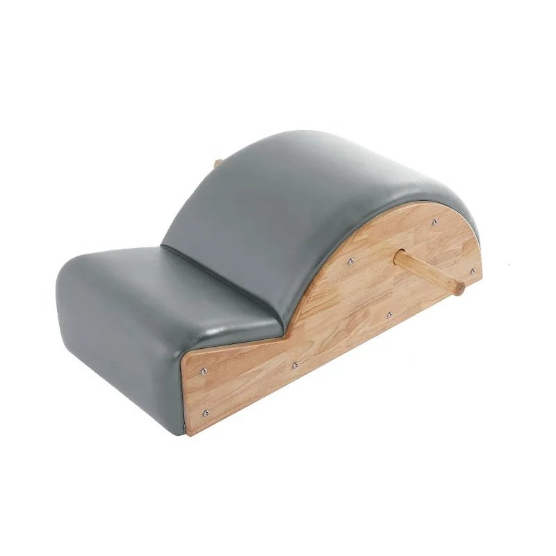 Pilates Spine Corrector Wood with Microfiber Leather for Spinal Alignment Home Gym