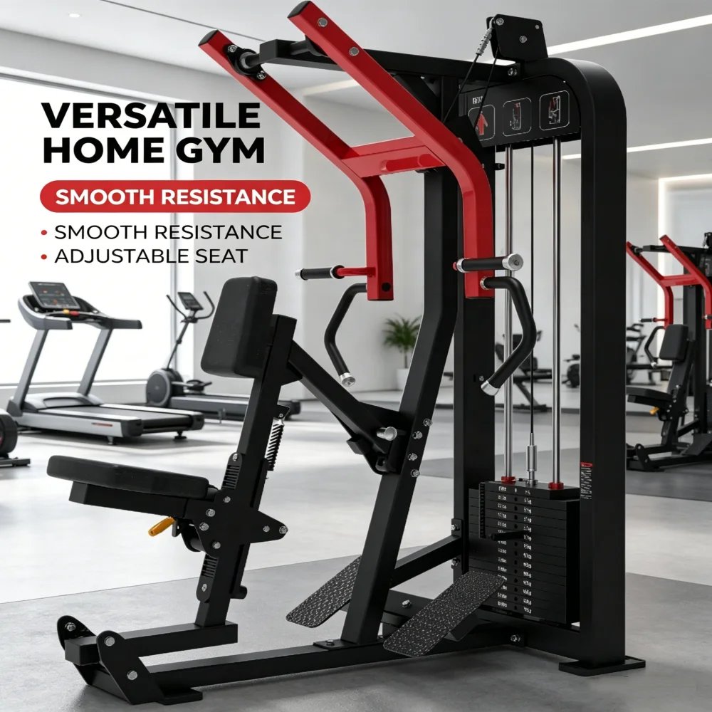 Commercial Weight Pin Loaded Back Row Machine for Gym Strength Training