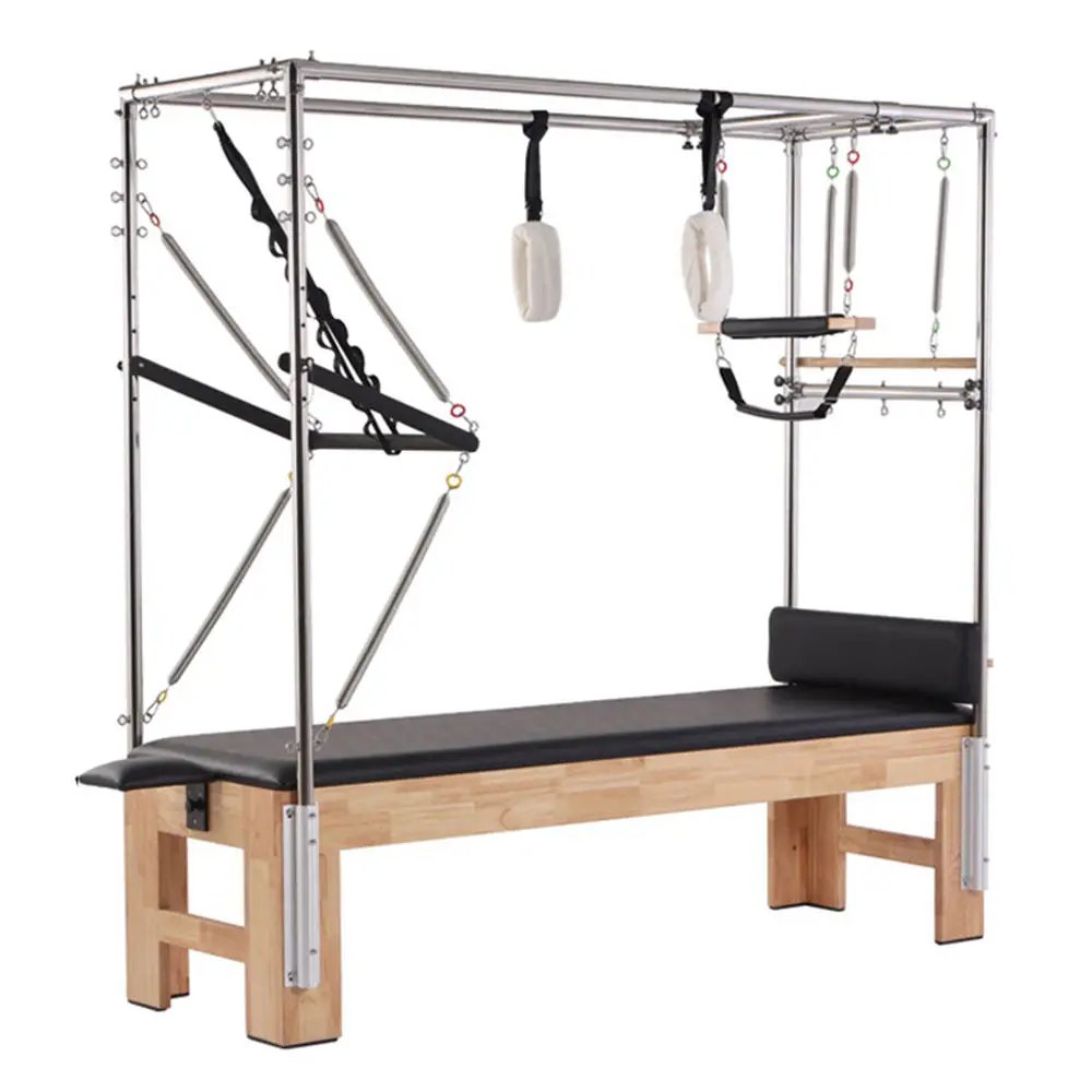 Pilates Cadillac Bed Reformer with Custom Logo - Premium Oak for Commercial Studios