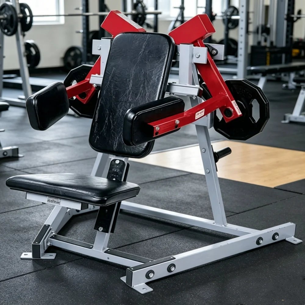 Gym Strength Training Shoulder Exerciser Standing Plate Loaded Lateral Raise Machine with Adjustable Height for Commercial Gyms