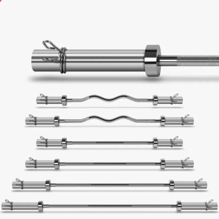 220cm Steel Barbell Bar with 5-20KG Adjustable Rubber Weights for Commercial Gyms