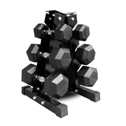 Hex Rubber Dumbbell Set 2.5-70KG for Commercial Gyms Anti-Roll Cast Iron Core