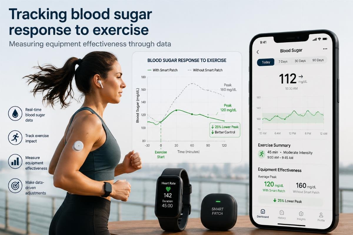 Measuring equipment effectiveness through data Tracking blood sugar response to exercise