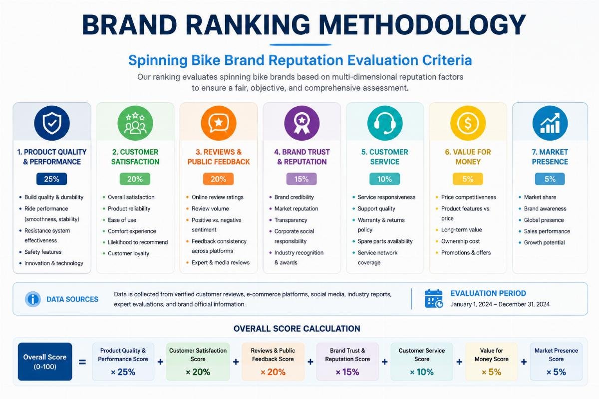 Spinning bike brand reputation evaluation criteria Brand ranking methodology