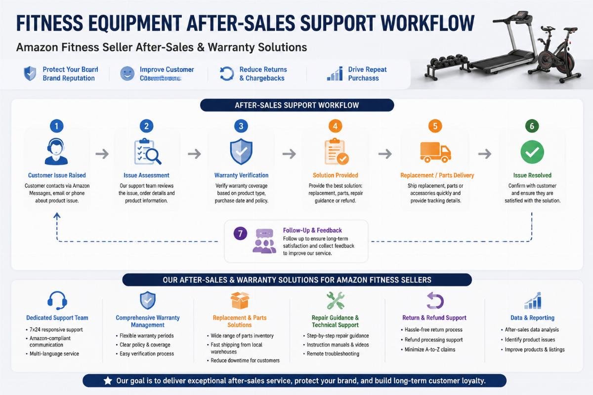 Amazon fitness seller after-sales and warranty solutions Fitness equipment after-sales support workflow