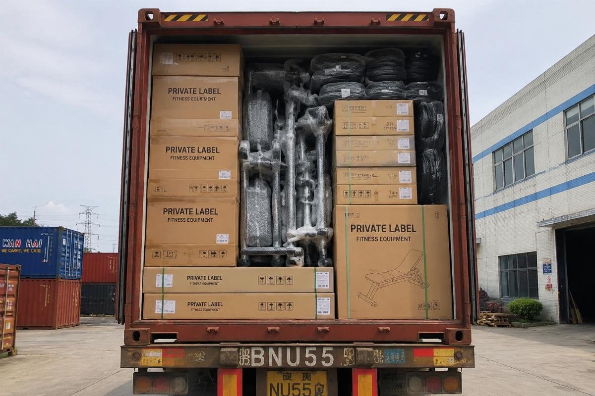 Bulk fitness equipment order from China for regional distributors Full 40HQ container loaded with bulk private label fitness equipment ready for shipment