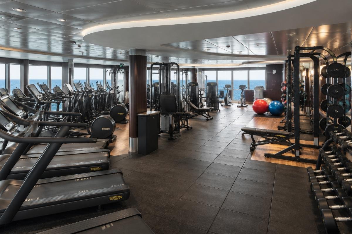 Full range of cruise ship gym equipment for 2000+ passenger vessels Full range of marine grade strength and cardio equipment in a completed cruise ship gym