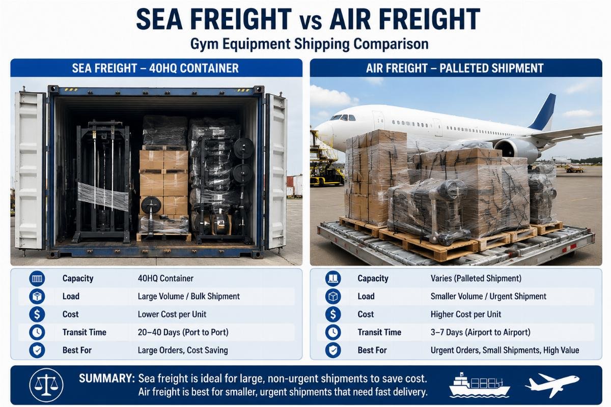 Why Choose Sea vs Air Freight for Gym Equipment From China Suppliers?