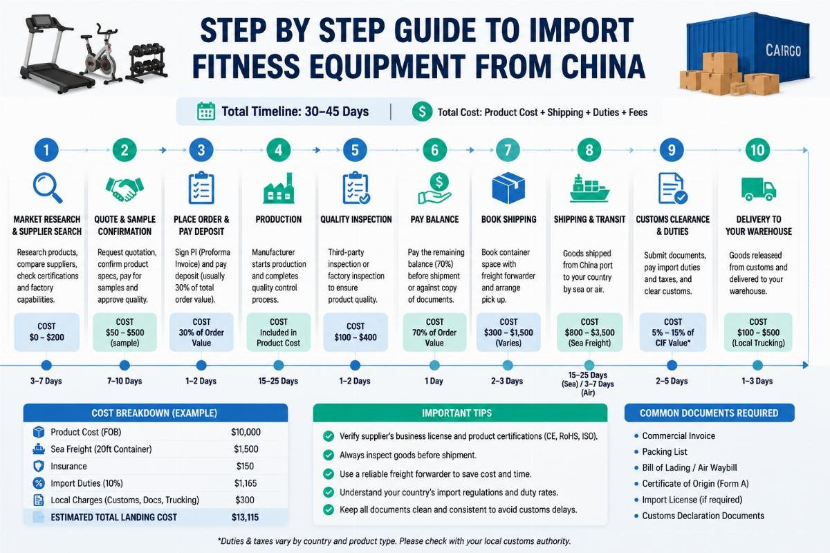 How to Import Fitness Equipment from China: 8-Year Expert Step-by-Step Guide