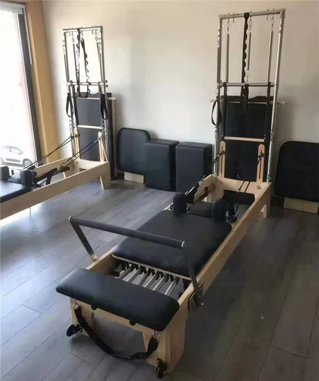 Commercial Pilates Reformer Bed with Half Trapeze Tower
